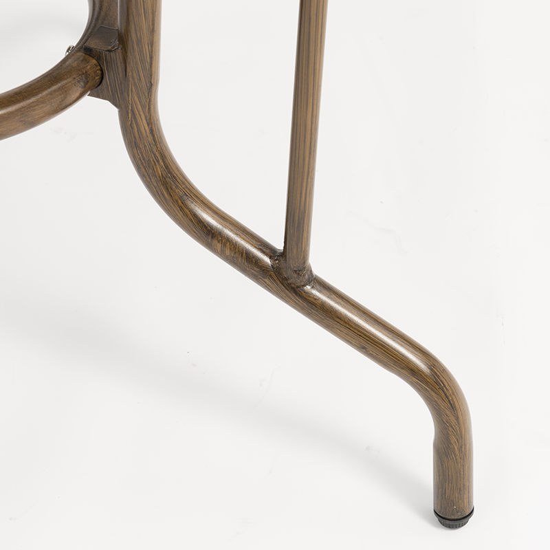 模造の竹の穀物と強化ガラスで設定されたアルミラタンラウンドテーブル家具